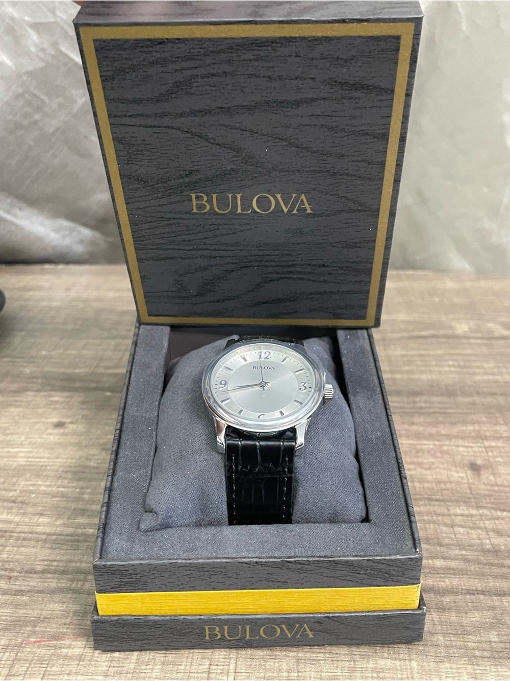 New in Box Bulova Men's Corporate Collection Quartz Watch (96A28) - Silver Dial